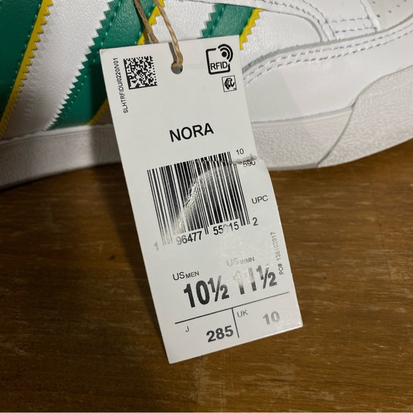 Adidas Nora Vasconcellos White Green Yellow - Size 11.5 - Picture 7 of 10